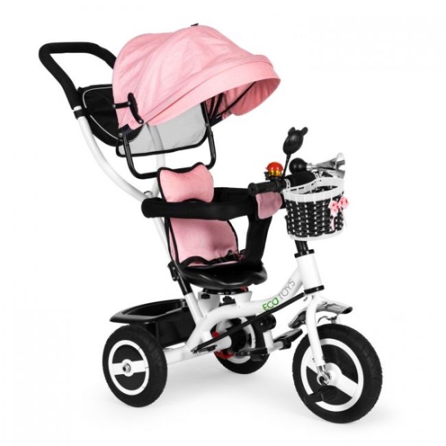 Tricicleta cu sezut rotativ ecotoys jm-066-9l - roz edeedijm-066-9lpink