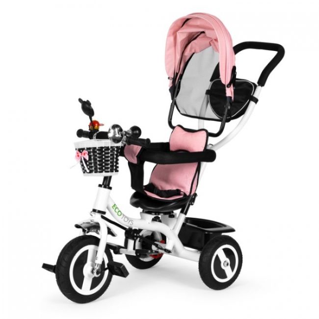 Tricicleta cu sezut rotativ ecotoys jm-066-9l - roz edeedijm-066-9lpink