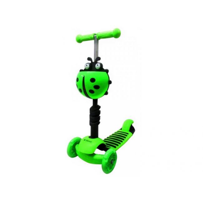 Trotineta 5 in 1, roti cu led, platforma antiderapanta, jr r-sport - verde edeedijr201green
