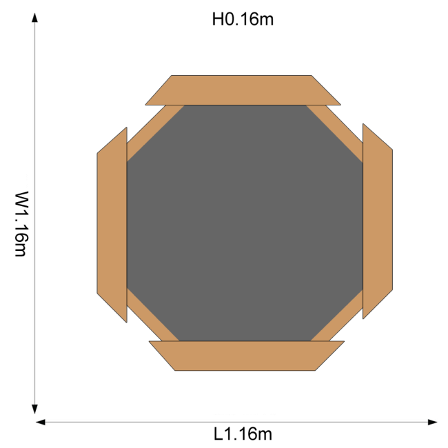 Cutie hexagonala din lemn pentru nisip treasure beach 104x104 cm, cu prelata - okeplum100201a108