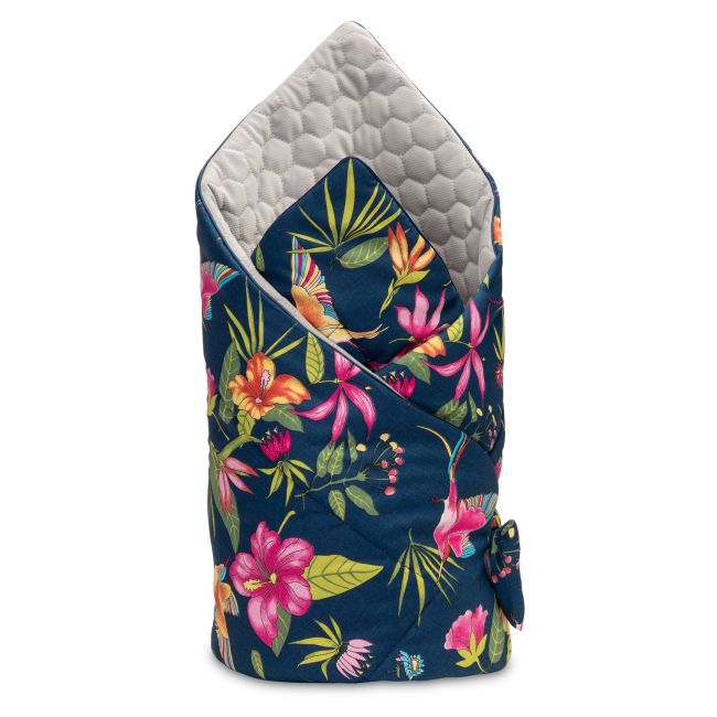 Paturica nou-nascut Sensillo Velvet Wrap Colibri Albastra 75x75 cm PMICSILLO-4233
