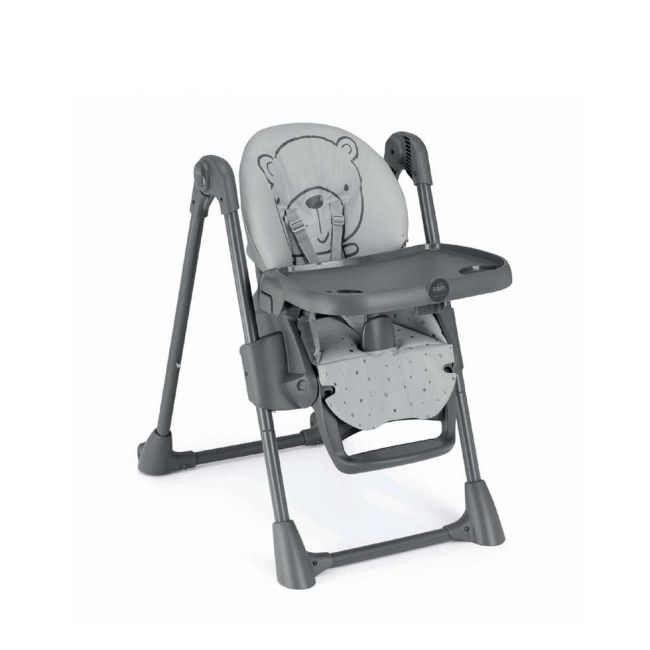 Scaun De Masa Multifunctional Pentru Bebelusi Si Copii, Cam   Pappananna Ii, Inaltime Ajustabila, Varsta 6-36 Luni, Pliabil, Centura De Siguranta In 5 Puncte, Depozitare, Bej-alb Pjbs2250-c260b