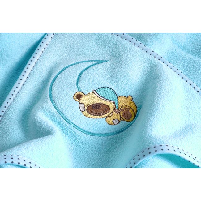 Prosop de bumbac cu gluga Sensillo BEAR 100x100 cm Turcoaz PMICSILLO-4164