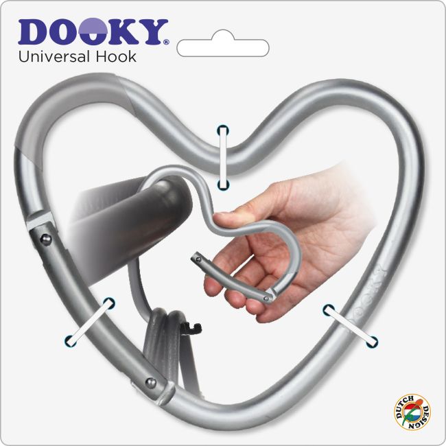 Carlig pentru carucior Dooky Heart Argintiu Mat PMICDOOKY-126970