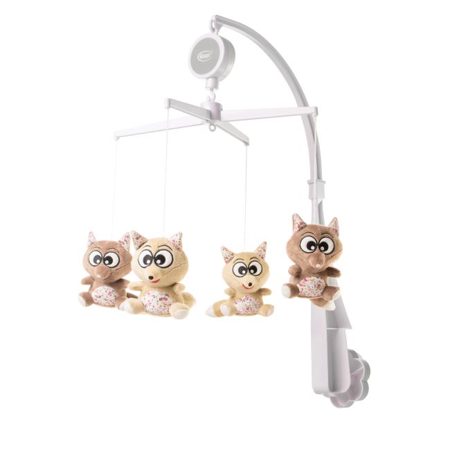 Carusel cu melodii 4Baby MUSICAL MOBILE Vulpi Maro/Bej F08 PMIC4BABY-957879