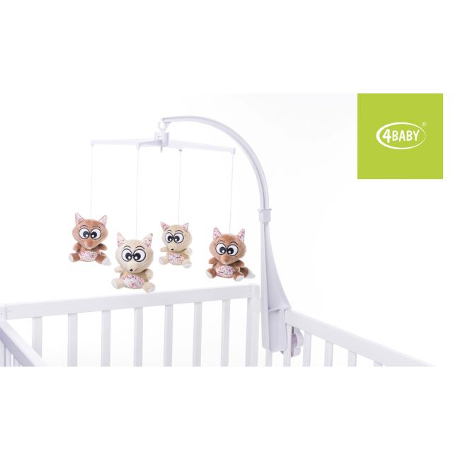 Carusel cu melodii 4Baby MUSICAL MOBILE Vulpi Maro/Bej F08 PMIC4BABY-957879