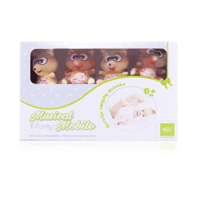 Carusel cu melodii 4Baby MUSICAL MOBILE Vulpi Maro/Bej F08 PMIC4BABY-957879