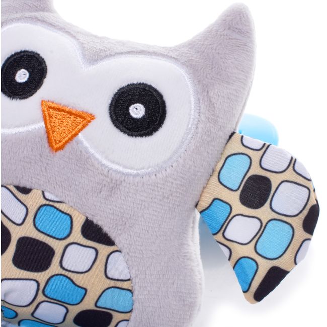 Jucarie de plus pentru carucior/patut 4Baby SQUEEZE Bufnite Albastre PMIC4BABY-957671