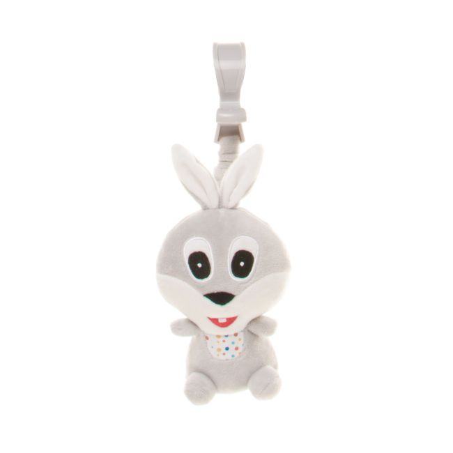 Jucarie de plus pentru carucior/patut 4Baby SQUEEZE Iepurasi Gri PMIC4BABY-957947