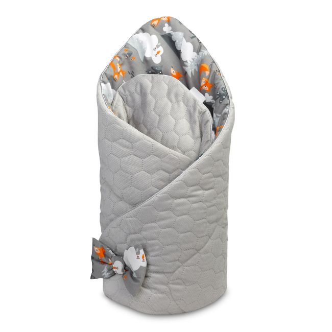 Paturica nou-nascut Sensillo Velvet Wrap Gri Munti 75x75 cm PMICSILLO-42302