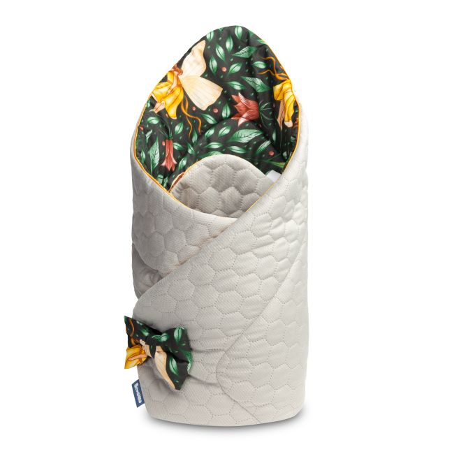 Paturica nou-nascut Sensillo Velvet Wrap Verde Zane 75x75 cm PMICSILLO-42301