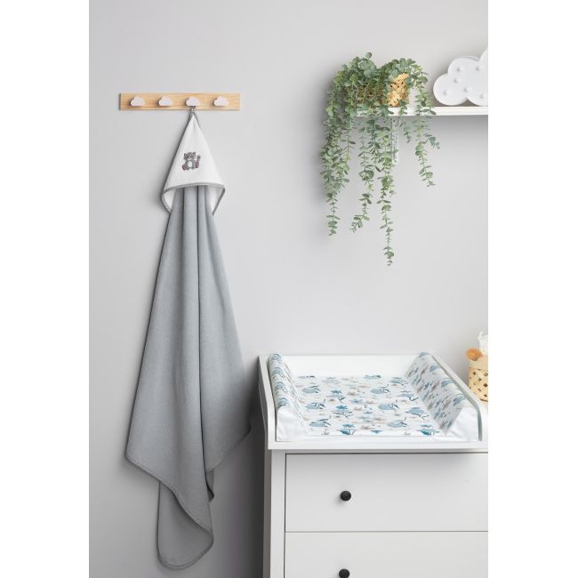 Prosop de baie cu gluga 100x100cm Sensillo Gri/Raton PMICSILLO-41653