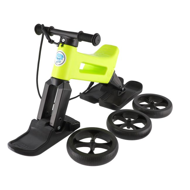 Bicicleta fara pedale Funny Wheels Rider SuperSport YETTI 3 in 1 Lime/Black PMIC8595557516576