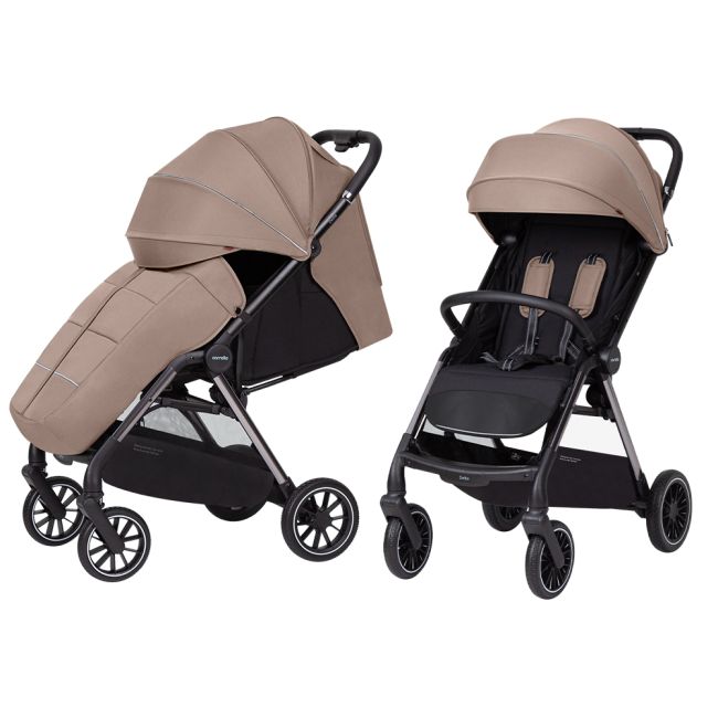Carucior sport (max. 22 Kg) cu roti de cauciuc, pliere automata, protectie UV 50, Carrello DELTA Wheat Beige PMICCRL-5517-BEIGE