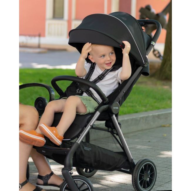 Carucior sport (max. 22 Kg) cu roti de cauciuc, pliere automata, protectie UV 50, Carrello DELTA Wheat Beige PMICCRL-5517-BEIGE