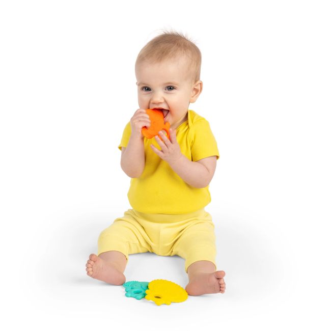 Bright starts - set 3 jucarii de dentitie texturate gummy buddies -  elefant, leu, maimuta bbb13072