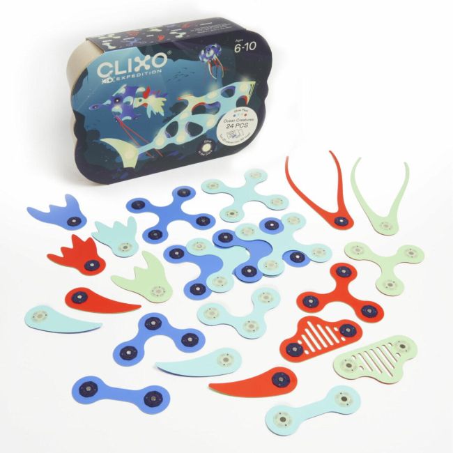 Clixo® joc magnetic de construit - animalute marine ( 24 piese)
