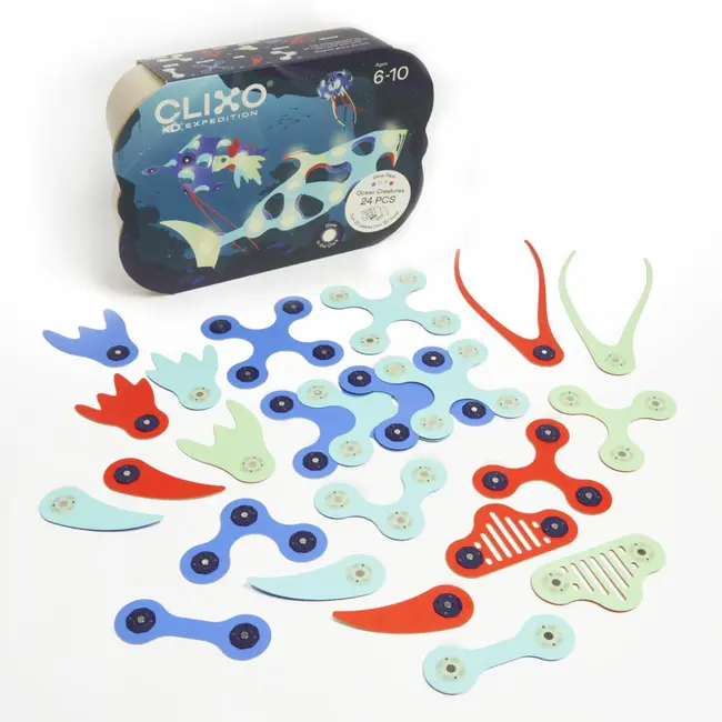 Clixo&reg; joc magnetic de construit - animalute marine ( 24 piese)