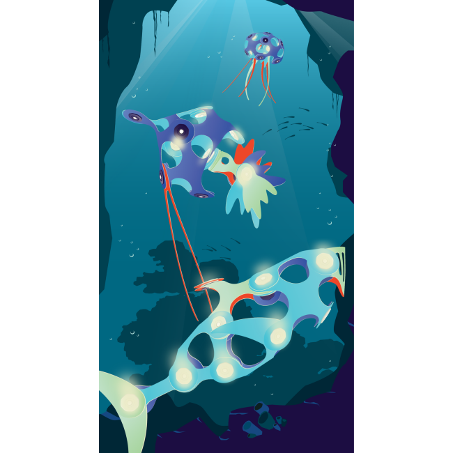 Clixo® joc magnetic de construit - animalute marine ( 24 piese)