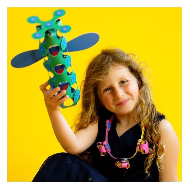 Clixo® joc magnetic de construit - crew albastru & verde (30 piese)