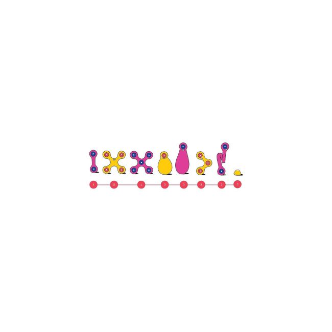Clixo® joc magnetic de construit - crew roz & galben (30 piese)