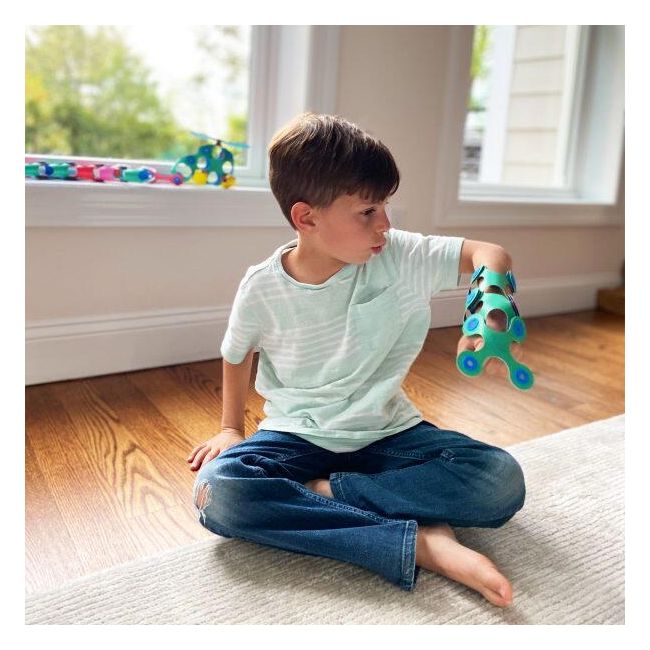 Clixo® joc magnetic de construit - itsy albastru & verde (18 piese)