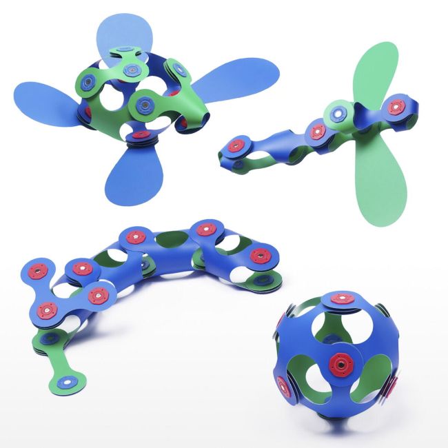 Clixo® joc magnetic de construit - itsy albastru & verde (18 piese)