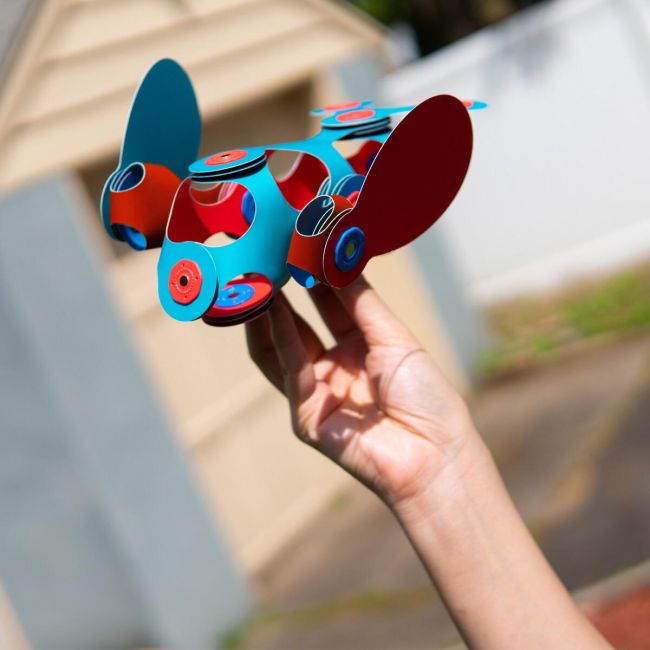 Clixo® joc magnetic de construit - itsy flamingo & turcoaz (18 piese)