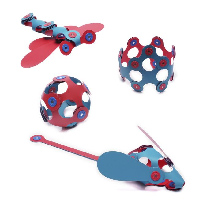 Clixo® joc magnetic de construit - itsy flamingo & turcoaz (18 piese)