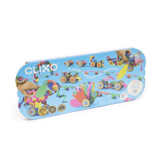 Clixo® joc magnetic de construit - modele cu rotite (72 piese)