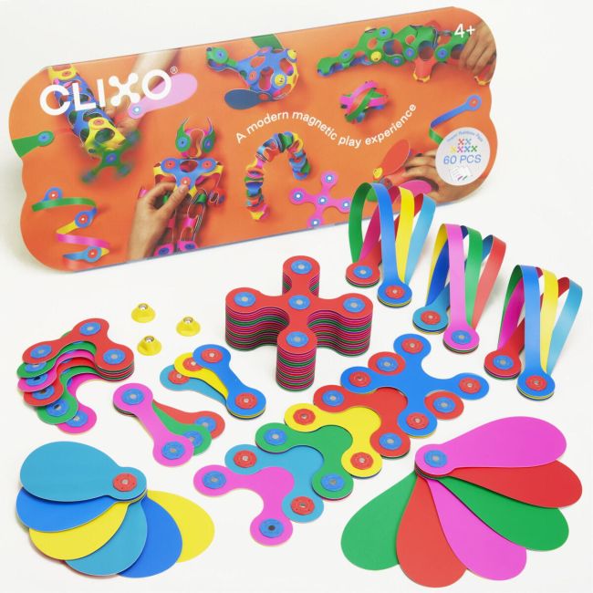 Clixo® joc magnetic de construit - super curcubeu (60 piese)