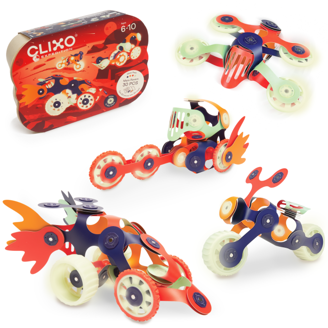 Clixo® joc magnetic de construit - vehicule spatiale ( 30 piese)