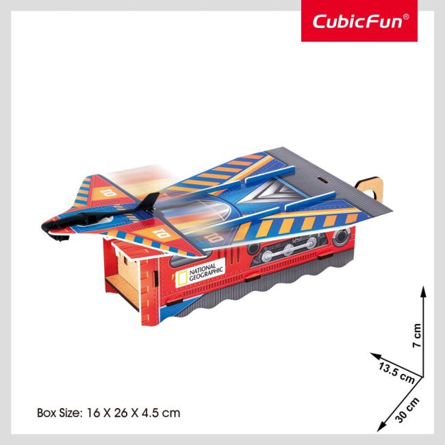 Cubic Fun - Puzzle 3D lansator de avioane 53 piese ARTCUDS1115h