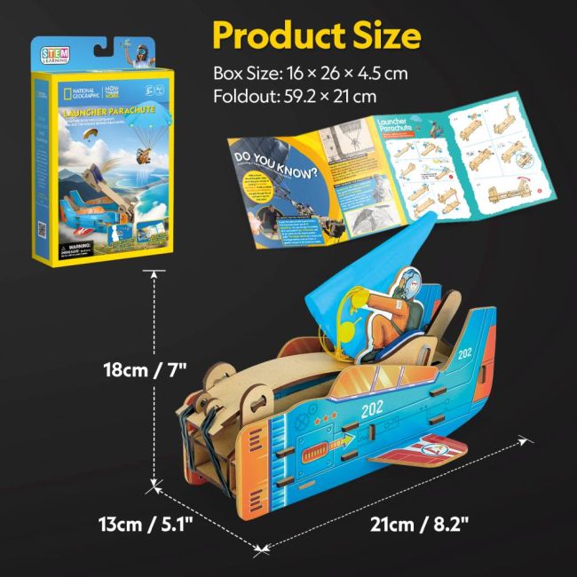 Cubic Fun - Puzzle 3D lansator de parasute 48 piese ARTCUDS1120h