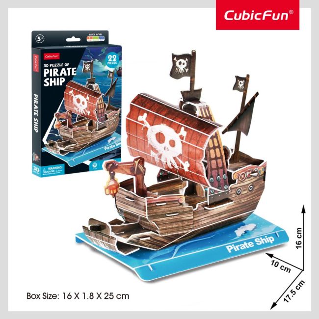 Cubic Fun - Puzzle 3D nava pirati 22 piese ARTCUW3121h