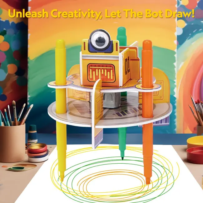 Cubic Fun - Puzzle 3D robot desenator 13 piese ARTCUDS1119h