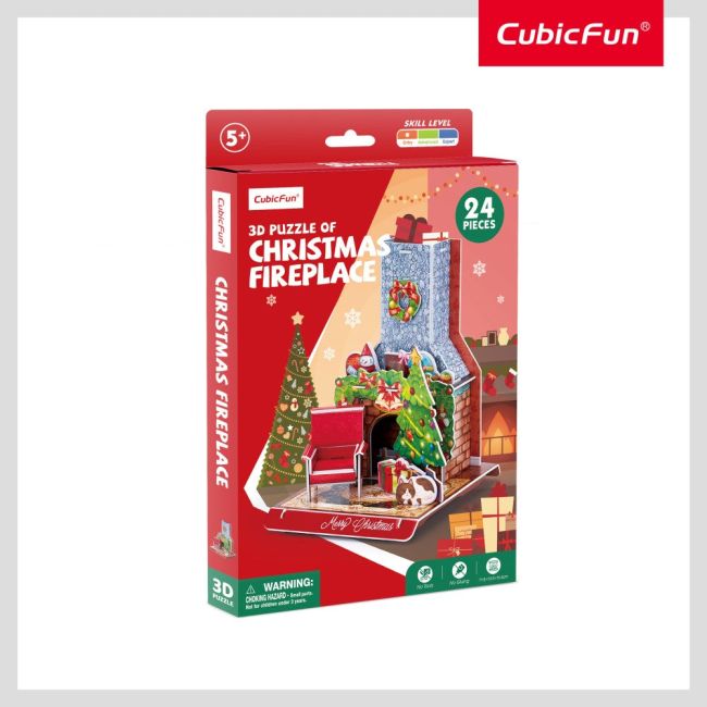 Cubic Fun - Puzzle 3D semineu decorat de Craciun 24 piese ARTCUW3153