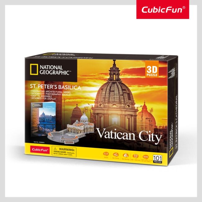 Cubic Fun - Puzzle 3D si brosura bazilica Sfantul Petru 101 piese ARTCUDS0997h