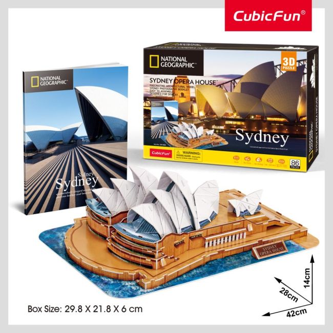Cubic Fun - Puzzle 3D si brosura opera din Sydney 86 piese ARTCUDS1088h