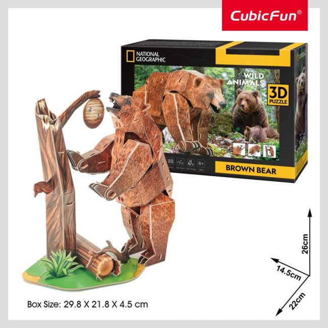 Cubic Fun - Puzzle 3D urs maro 88 piese ARTCUDS1096h