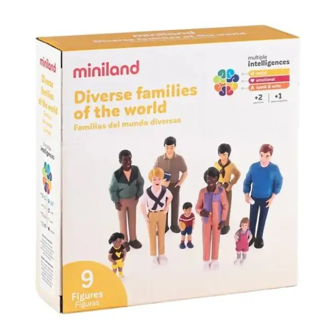 Set de 9 figurine familia - diversitate si integrare etnica, cu rol didactic - okeml27390