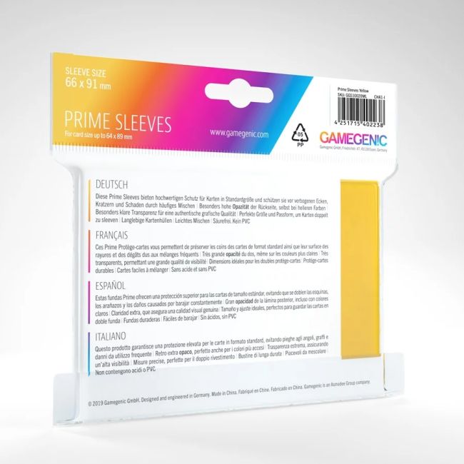 Gamegenic Sleeves - Folie protectie carti, galben BKFGGS10020ML