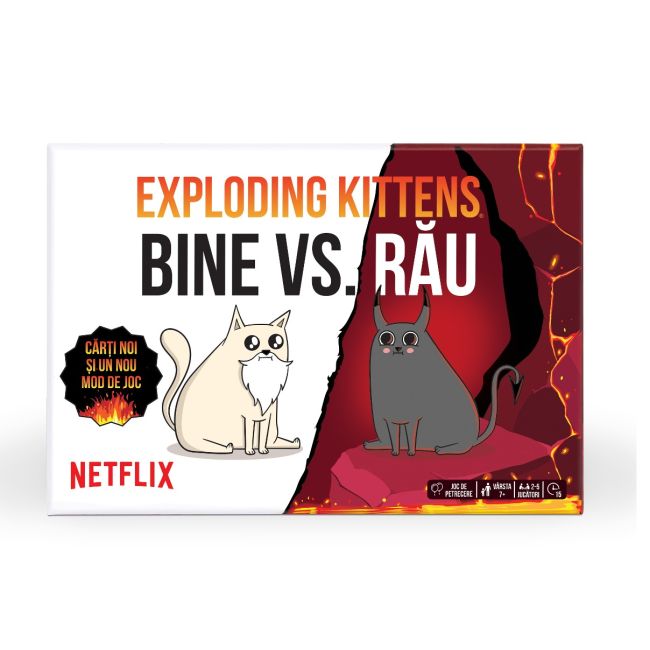 Joc de societate Exploding Kittens: BINE vs RAU BKFEKIEK12RO
