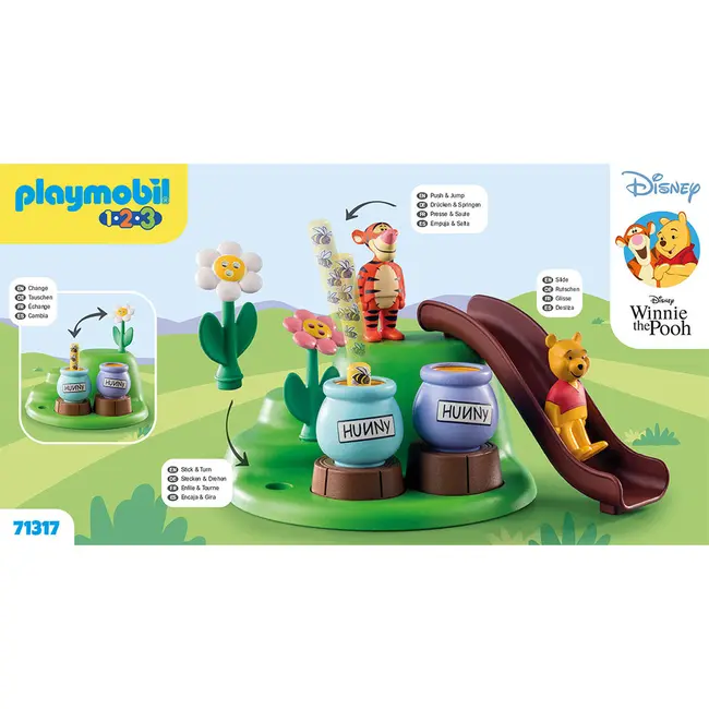 PLAYMOBIL - 1.2.3 & DISNEY: GRADINA CU ALBINE A LUI WINNIE SI TIGGER ARTPM71317