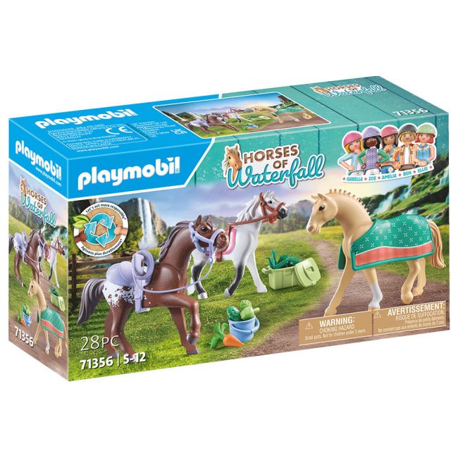 Playmobil - Set 3 Cai Cu Accesorii ARTPM71356