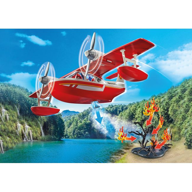 Playmobil-AVION ANTINCENDIU CU FUNCTIE DE STINGERE ARTPM71463