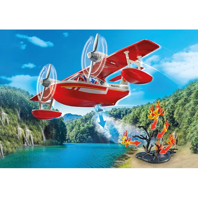 Playmobil-AVION ANTINCENDIU CU FUNCTIE DE STINGERE ARTPM71463