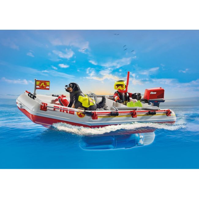Playmobil-BARCA DE SALVARE CU SCUTER ACVATIC ARTPM71464