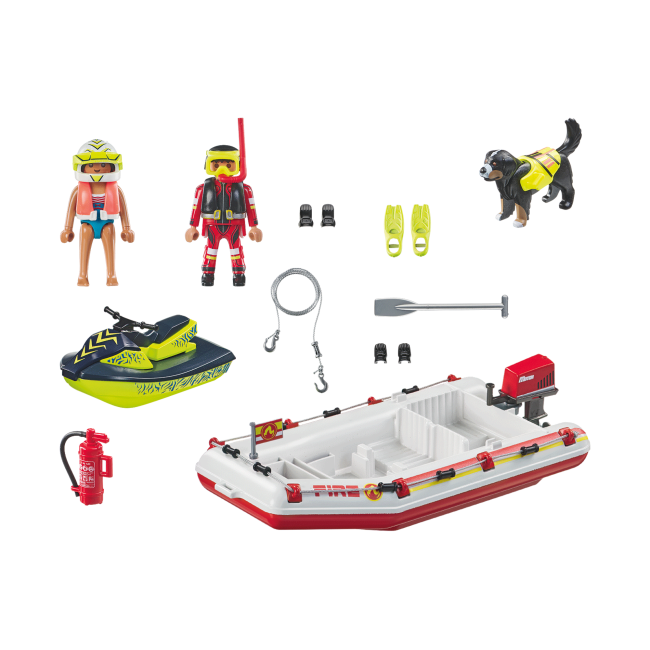 Playmobil-BARCA DE SALVARE CU SCUTER ACVATIC ARTPM71464