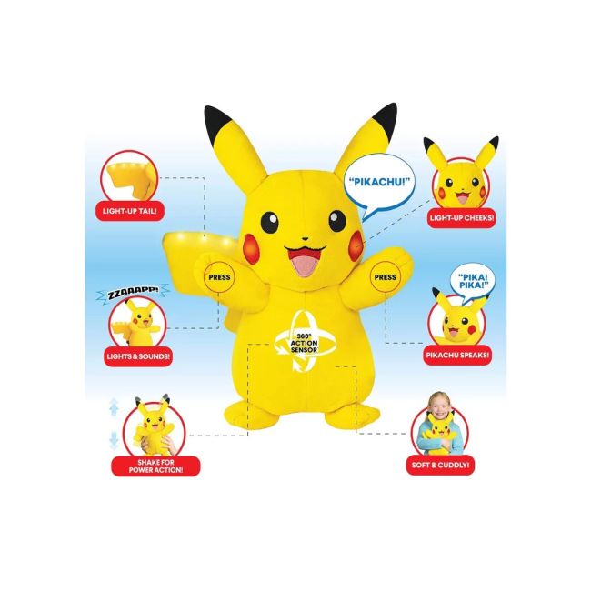 Pokemon - Jucarie de plus cu functii, Pikachu (Power Action) BKF97834